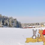 Jultomten sitter med sina vänner
